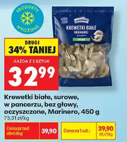 Biedronka Krewetki białe, surowe, w pancerzu, bez głowy, oczyszczone, Marinero oferta
