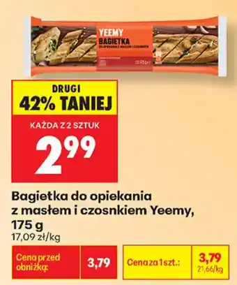 Biedronka Bagietka do opiekania z masłem i czosnkiem Yeemy oferta
