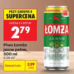 Biedronka Piwo Łomża Jasne Pełne oferta