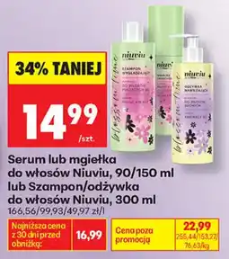Biedronka Serum lub mgietka do wlosow Niuviu oferta