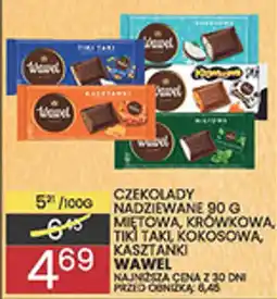 Wafelek Czekolady Nadziewane 90 g Miętowa, Krówkowa, Tiki Takl, Kokosowa, Kasztanki Wawel oferta