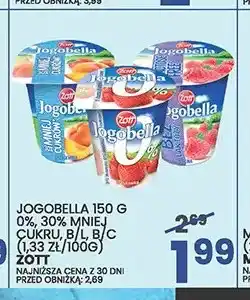 Wafelek Jogurt Jogobella mniej cukru Zott 30% oferta