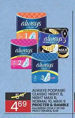 Wafelek Podpaski Always Classic Night 8 oferta