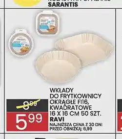 Wafelek Wkłady do frytkownicy kwadratowe 16x16 cm Ravi oferta