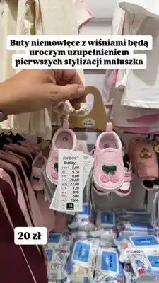 Pepco Buty niemowlęce z wiśniami Pepco Baby oferta