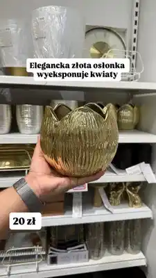 Pepco Złota osłonka na kwiaty oferta