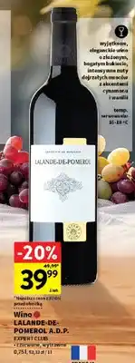Intermarche Wino Lalande-De-Pomerol Expert Club czerwone wytrawne oferta
