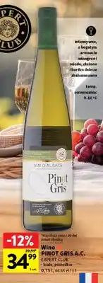 Wino Pinot Gris Expert Club białe półsłodkie