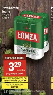 Delikatesy Centrum Piwo Łomża Jasne 4-pak oferta