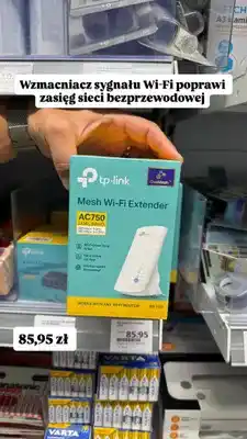 Action Wzmacniacz sygnału Wi-Fi tp-link Mesh Wi-Fi Extender AC750 RE190 oferta