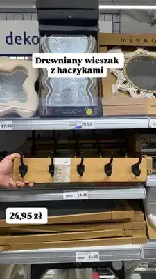 Action Drewniany wieszak z 5 haczykami Home Accents oferta