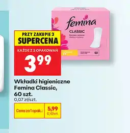 Biedronka Wkładki higieniczne Femina oferta