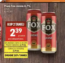 Delikatesy Centrum Piwo Fox Jasne 4,7% oferta