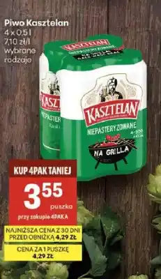 Delikatesy Centrum Piwo Kasztelan Niepasteryzowane 4-pak oferta