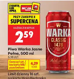 Biedronka Piwo Warka oferta