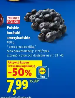 Lidl Borówki amerykańskie Polski oferta