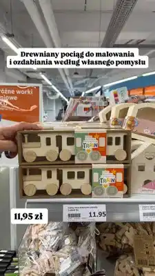 Action Drewniany pociąg do malowania Hobby Flora oferta