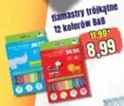 Hale Banacha flamastry trójkątne 12 kolorów B&B oferta