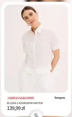 BonPrix Bluzka z ażurowym haftem Bonprix oferta
