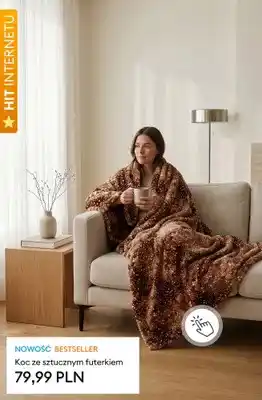 Koc ze sztucznym futerkiem