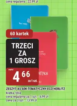 bi1 Zeszyt A5 60 kartek Tematyczny Eco Herlitz oferta