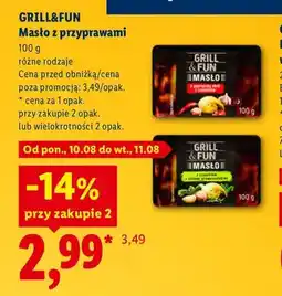 Lidl Masło z przyprawami z czosnkiem i ziołami prowansalskimi Grill&Fun oferta