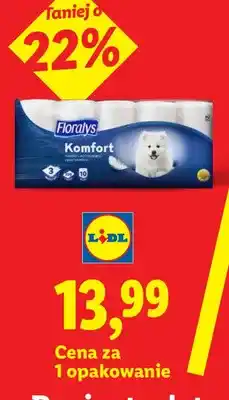 Lidl Papier toaletowy Floralys Komfort 3-warstwowy 10-pak oferta