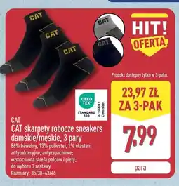 ALDI Skarpety robocze sneakers damskie CAT 3-pak oferta