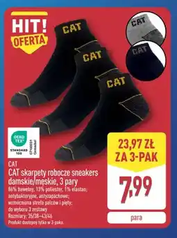 ALDI Skarpety robocze sneakers damskie męskie CAT 3-pak oferta