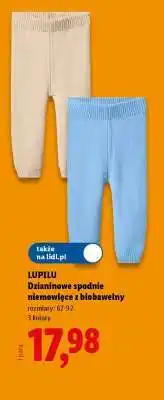 Lidl LUPILU Dzianinowe spodnie niemowlęce z biobawełny oferta