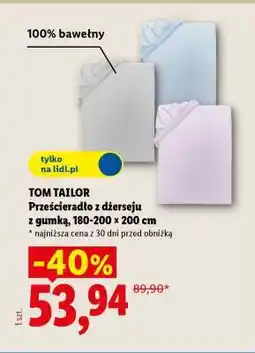 Lidl TOM TAILOR Prześcieradło z dżerseju z gumką, 180-200 x 200 cm oferta