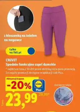 Lidl CRIVIT Spodnie funkcyjne capri damskie oferta