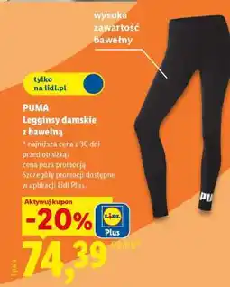 Lidl PUMA Legginsy damskie z bawełną oferta