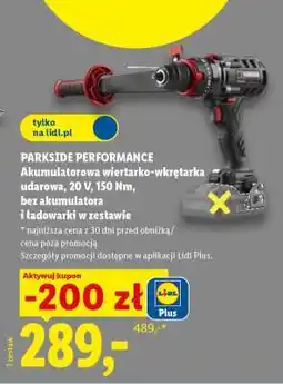 Lidl PARKSIDE PERFORMANCE Akumulatorowa wiertarko-wkrętarka udarowa oferta