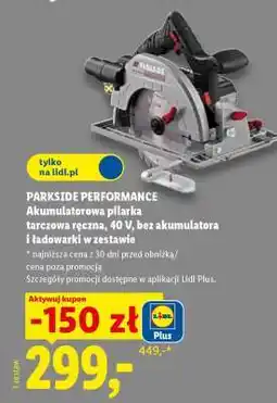 Lidl PARKSIDE PERFORMANCE Akumulatorowa pilarka tarczowa ręczna oferta