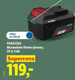 Lidl PARKSIDE Akumulator litowo-jonowy 20 V, 4 Ah oferta