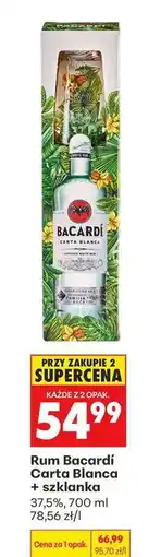 Biedronka Rum Bacardí Carta Blanca + szklanka oferta