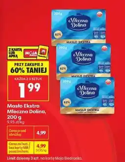 Biedronka Masło Ekstra Mleczna Dolina 200 g oferta