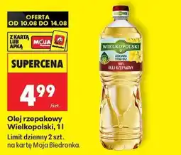 Biedronka Olej rzepakowy Wielkopolski, 1l oferta