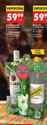 Biedronka Rum Bacardi Carta Blanca 37,5%, 700 ml + Schweppes Mojito 850 ml oferta