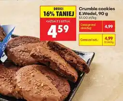 Biedronka Crumble cookies E.Wedel, 90 g oferta