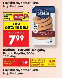 Biedronka Kiełbaski z szynki i cielęciny Kraina Wędlin , 300 g oferta