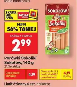 Biedronka Parówki Sokoliki Sokołów, 140 g oferta