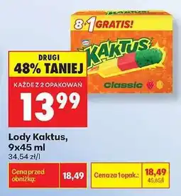 Biedronka Lody Kaktus, 9x45 ml oferta