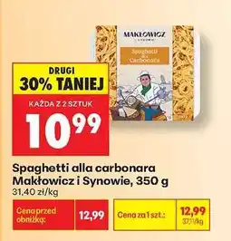 Biedronka Spaghetti alla carbonara Makłowicz i Synowie, 350 g oferta