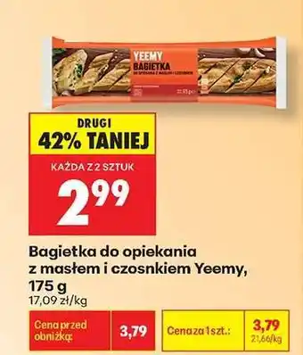 Biedronka Bagietka do opiekania z masłem i czosnkiem Yeemy, 175 g oferta