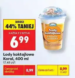 Biedronka Lody koktajlowe Koral, 400 ml oferta