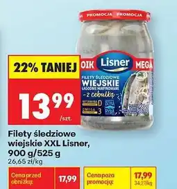 Biedronka Filety śledziowe wiejskie XXL Lisner, 900 g/525 g oferta