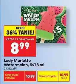 Biedronka Lody Marletto Watermelon, 5x73 ml oferta