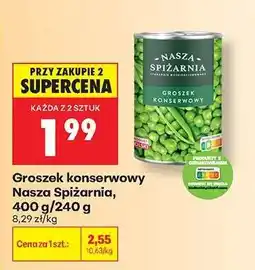 Biedronka Groszek konserwowy Nasza Spiżarnia 400 g / 240 g oferta
